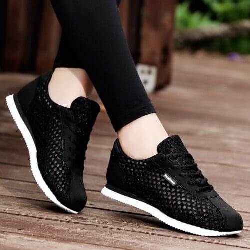 Cheap 2021 Sneakers Women Shoes Flats Tennis Shoes Summer Lace-Up Mesh Light Breathable Female Zapatillas De Deporte Para Mujer