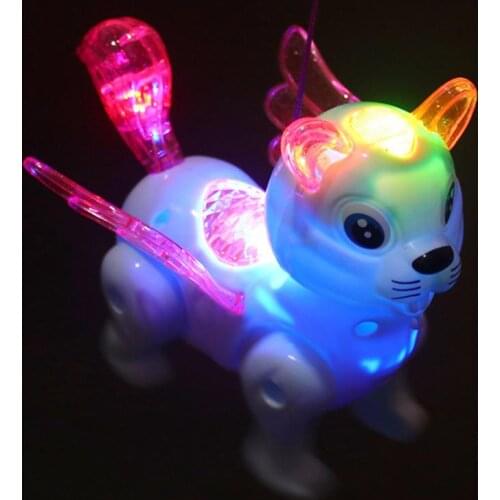Kids Electric Glowing Toy Funny Dog Squirrel Animal Musical Lighting with Leash Walking Doll Kids Toy Gift