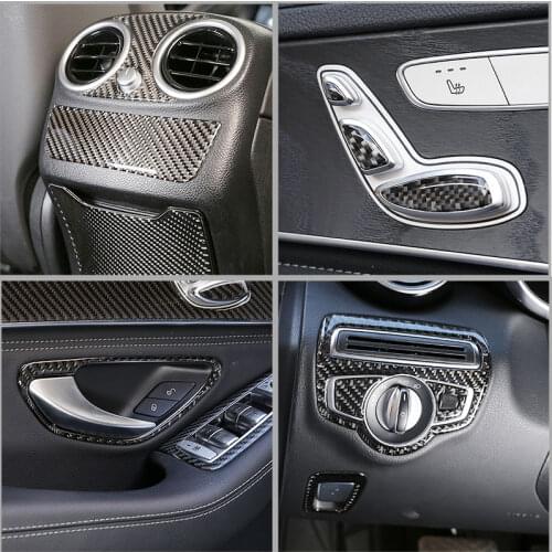 For Mercedes-Benz C-Class W205 2016-2019 Car Interior Refitting Decoration Real Carbon Fiber (Soft) Car Accessories