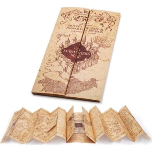 Harried Potters Hogwart School Ticket The Marauders Map Wizard School Collection Quality Kraft Paper Golden Stamping Gift
