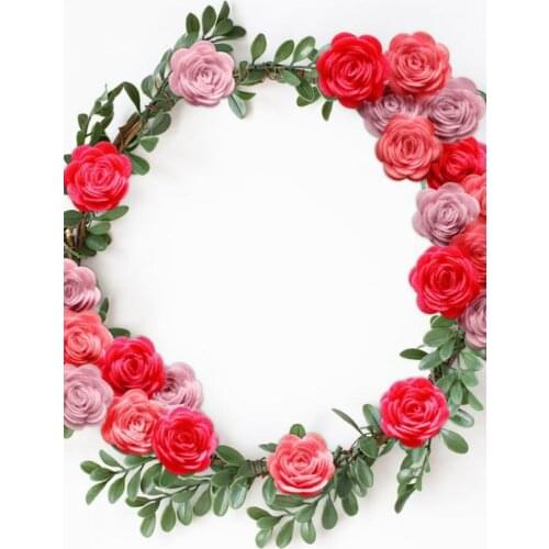 Simulation Roses Flower Sticker Scrapbook Stationery DIY Wreath Roses for Room Wall Garden Decoration