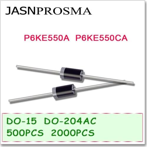 JASNPROSMA 500PCS 2000PCS DO-204AC DO-15 P6KE550 P6KE550A P6KE550CA P6KE TVS Diode High quality