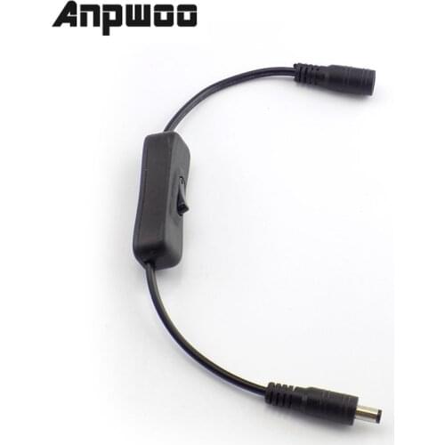 1pc DC Cable Female To Male Plug Power Cord With Switch Adapter Connector Jack For RGB Controller LED Strip CCTV Security Camera