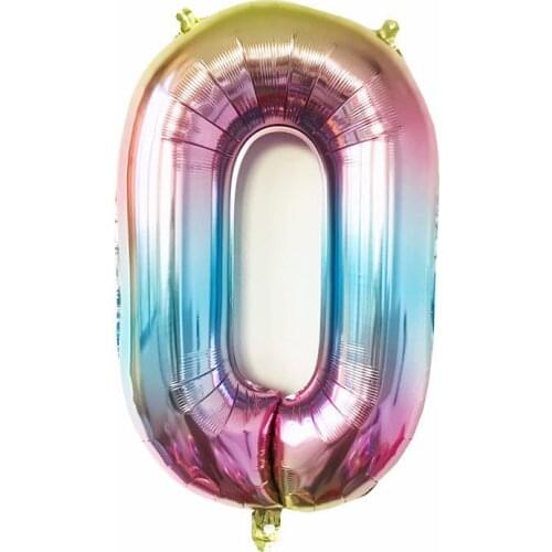 Kim Yi Cai 32 Inch Gradient Color Balloons 0 to 9 Rainbow aluminum Membrane BALLOON Birthday Party Decorating Supplies 063
