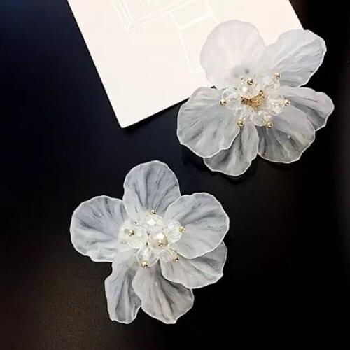 Classics Big White Flower Earrings For Women Fashion Jewelry Immortal Ins Eternal Flower Petal Earrings Elegant Bijoux Accessory
