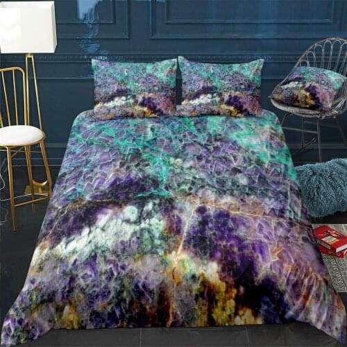 Amethyst Stone Texture Quilt Cover Pillowcase 3Piece Comforter Bedding Set With Pillow Case Single Double Duvet Cover