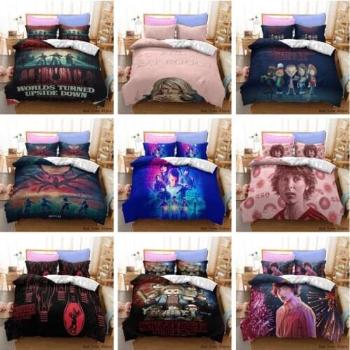 Stranger Things Movie Bedding Set 3D Print Duvet Cover Pillow Case 2/3pcs BedLine US/AU/EU/UK Size Bedclothes No Sheet/Blanket