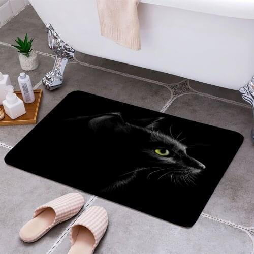 Black Cat 3D Print Doormats Rectangle Non-Slip DoorMat Bedroom Kitchen Entrance Print Door rugs Dropshipping