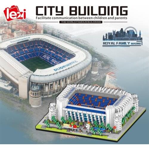 LEZI 4030pcs Mini Blocks Football Field Building Blocks Challenge Architecture Kids DIY Toys for Children Present Boy Gift 8027