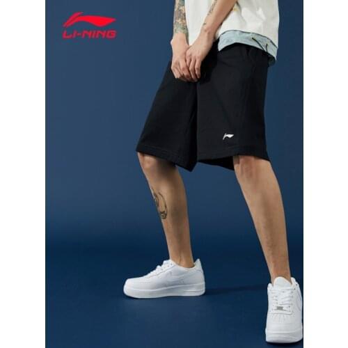 Li-Ning Men Cotton 2021 Summer New Basketball Competition Shorts Loose Fit Polyester Breathable Pockets LiNing Sports Bottoms