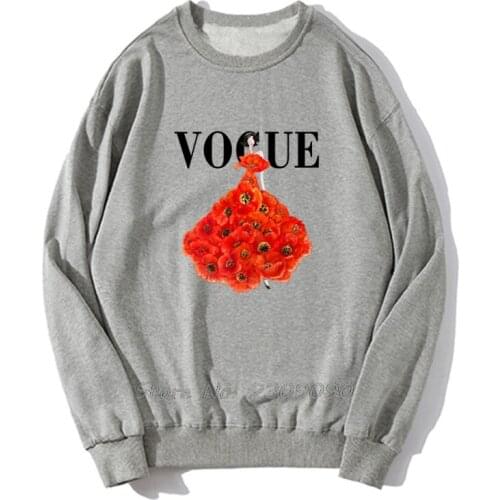 Fashion Poppies Hoodie Cute Women Orange Poppies Print Girl Casual Hipster Men Pullover Fleece Sweatshirts Harajuku Streetwear