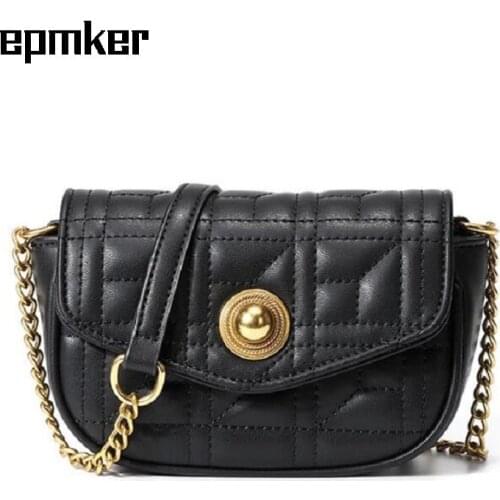EPMKER Fashionable Purses and Handbags for Women Mini Crossbody Bag Chains Shoulder Bags Cute Side Bag 2021 Luxury Designer Bags