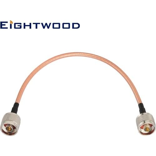 Eightwood N Male to N Male Jumper Cable RG400 Low Loss 12 inch/ 30cm for 4G LTE WiFi GPS Antenna Router Ham Radio