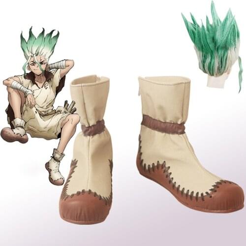 Nime Dr. Stone Senku Ishigami Cospaly Shoes Boots Adult Men Senku Boots Outfit Wig Halloween Carnival Party Role Play Free Ship