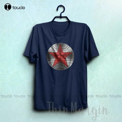 New Winter Soldier T-Shirt White Wolf Sebastian Stan Cool Distressed Logo Tee Graphic T-Shirts
