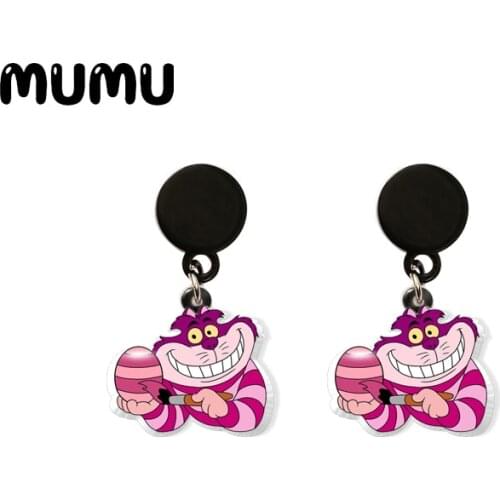 2021 New Cheshire Cat Drop Earring Cute Earrings Resin Epoxy Handmade Jewelrys