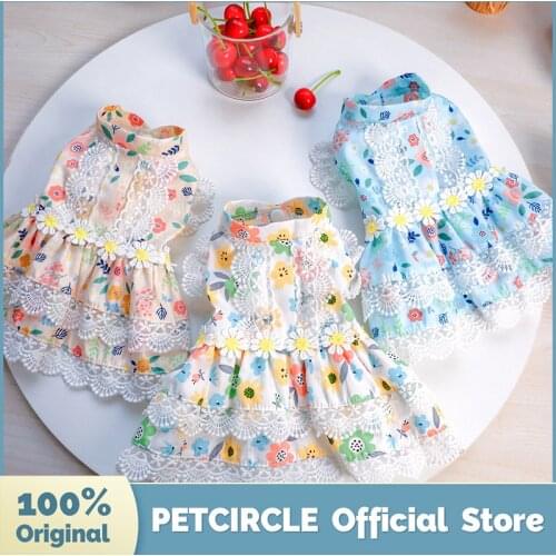 PETCIRCLE Dog Clothes Wonderful Summer Floral Dress For Small Dog Puppy Pet Cat Summer Pet Cute Costume Pet Clothes Dog Skirt