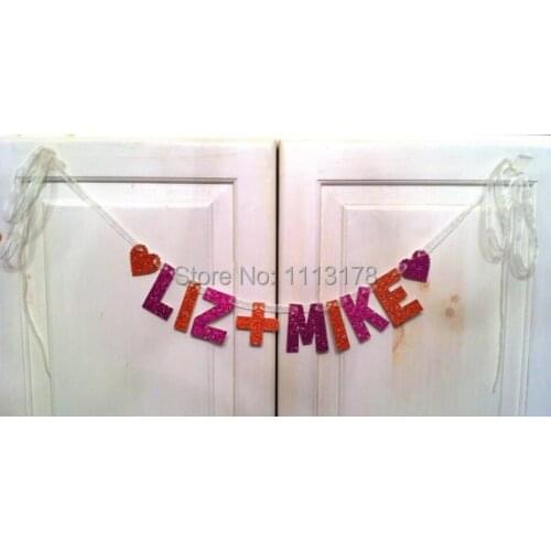 Custom Banner with Couples Names -- Wedding Decoration, Engagement Pary, Photo Prop, Bridal Shower garland