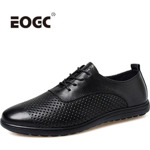 Genuine Cow Leather Casual Shoes Men Soft Comfort Walking Men Flats Anti-Slip Outdoor Men Shoes Zapatos Hombre