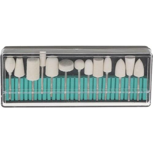 Pro 13pcs Nail Drill Bit Grinding Head Wool Mounted Point Polish Tool Set