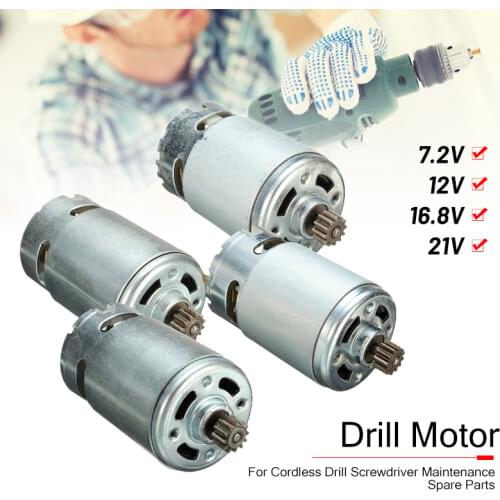 7.2/12/16.8/21V 12 Teeths Electric Gear DC Motor For Cordless Drill Screwdriver Maintenance Spare Parts