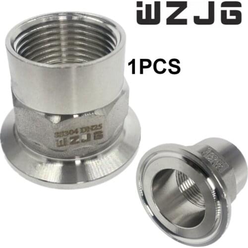 WZJG BSPT 1/2" DN15-2"DN50 sanitary hexagonal threaded pipe joint with welded ring three-clip stainless steel SS304