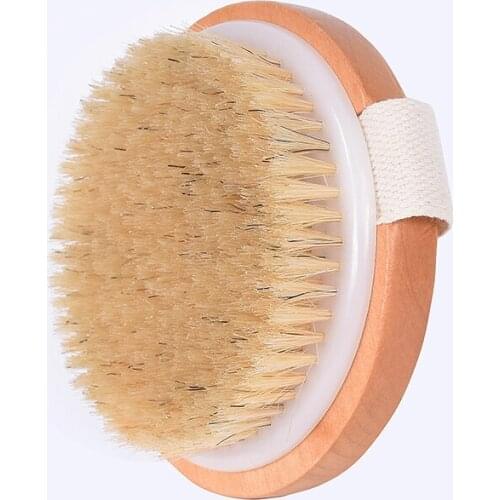 Natural bristles Bath brush Body Maasage No Handle Bath Brush Body Exfoliating SPA Hot Dry Skin Body Wooden Dry Brush