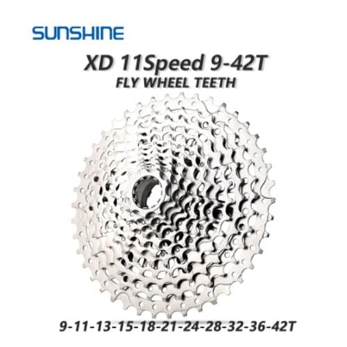 SONNENSCHEIN Mountain Bike Freewheel 11Speed 9-42T 439g Ultralight Cassette Silver MTB Bicycle Flywheel for SRAM XD K7 cassette