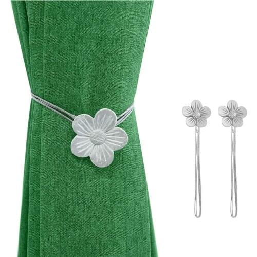Vintage Magnetic Curtain Tieback,Resin Flower Curtain Drapery Holdback Window Curtain Decorative Buckle Holder for Home Balcony