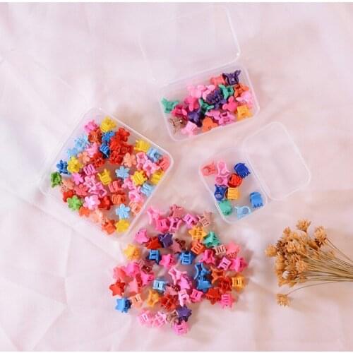 10-50Pcs Baby Kids Girl Side Hair Clip Color Candy Color Edge Clip Mixed Small Plum Flowers Clip Cute Hair Accessories