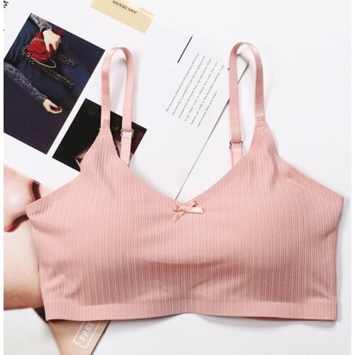 2020 new threaded women Seamless Bandeau Wire Free Bralette Tube Top with Detachable bra pad female bra underwear with chest pad