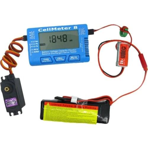 LCD Digital Battery Capacity Checker CellMeter 8 8S Servo LiPo Battery Tester Voltage Meter Balance Charger