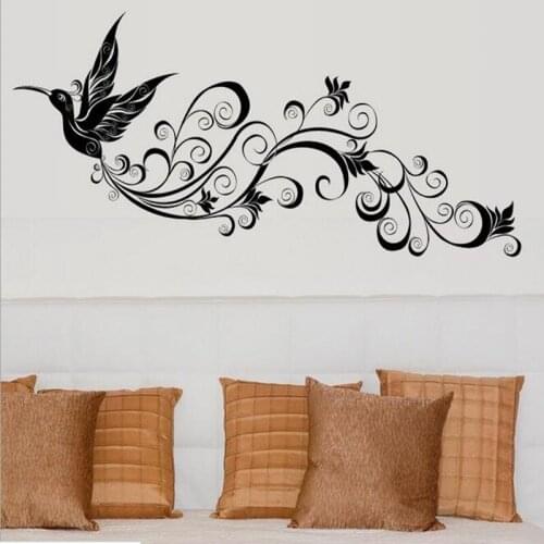 1 PC Big Bird silhouette of the modern bedroom entrance TV living room decorative wall stickers PVC can be removed black