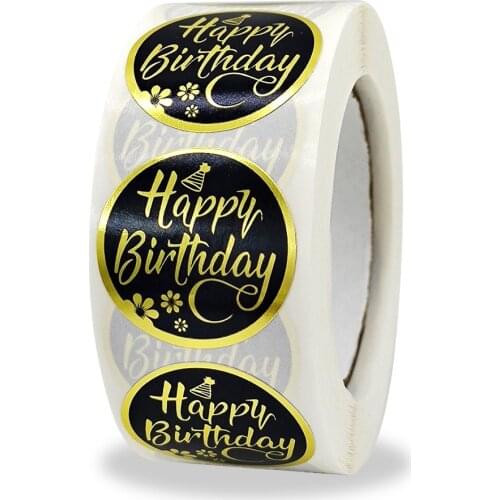 100-500pcs Envelope Sealing Stickers Happy Birthday Decorations Gift Packging Labels Tags Scrapbooking DIY Stickers Birthday