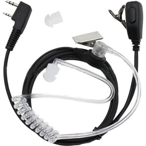 2 Pin PTT MIC Headset Covert Acoustic Tube In-ear Earpiece For Kenwood TYT Baofeng UV-5R BF-888S CB Radio Accessories