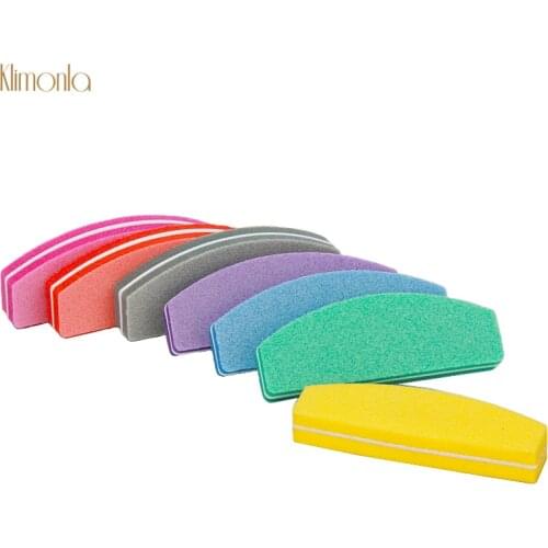 20pcs Nail Buffer Files For UV Gel Nail Polishing Blocks 100/180 Mix Color Nail File With Boat Shape Manicure Tools