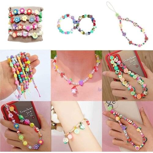 200Pcs Fruit Beads Strawberry Fruits Polymer Clay Color Mixed DIY Beads for Necklace Bracelet Jewelry Making Accessories