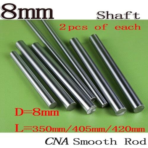 6pcs/set All New 8mm linear shaft L350/405/420mm Linear rail round shaft 8mm guide rail for 2pcs each length