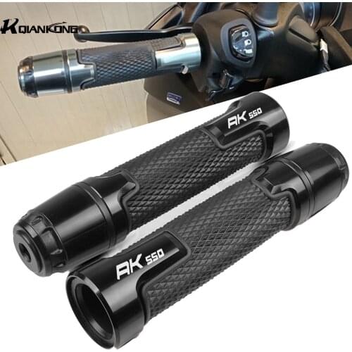 AK550 LOGO Motorcycle scooter knobs Anti-Skid Handle ends Grips Bar Hand Handlebar For KYMCO AK550 AK 550 2016 2017 2018 2019