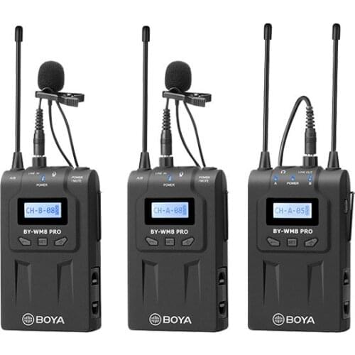 BOYA WM8 PRO Wireless Clip Microphone for Live Streaming of Mobile/SLR