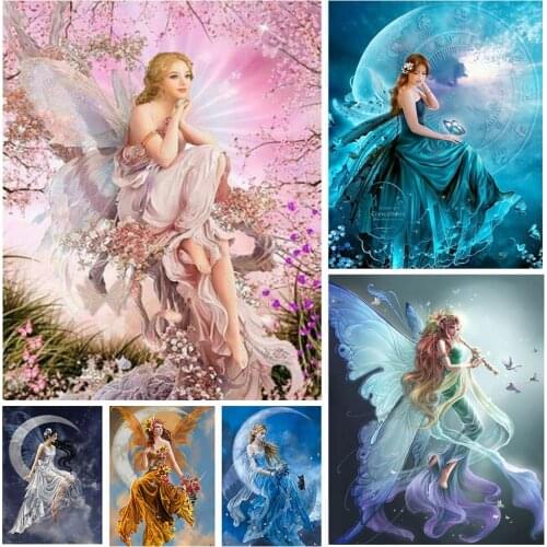 Flower Fairy Diamond Painting Cartoon Picture Embroidery Children Girls Decor Spot Drill Gift