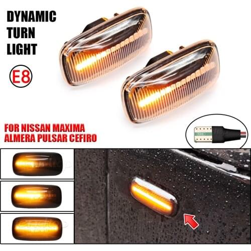 Scroll Dynamic LED Turn Signal Light Water Blinker Side Marker Lamp For Nissan Maxima Almera Pulsar N15 Cefiro A32 1995-2000