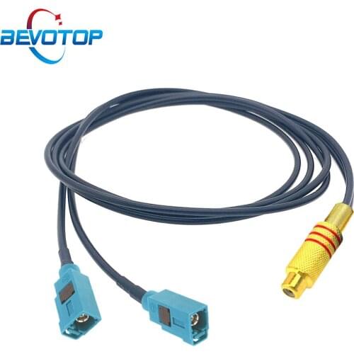 Dual Fakra Z Female to RCA Female Y Type Splitter Video Camera Connection AV-IN Cable Adapter for Car Rear View Parking Camera