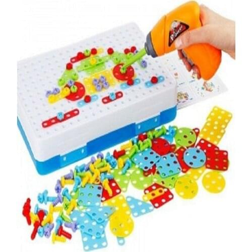 Childrens wisdom early education electric drill, electric screwdriver, screw, disassembly and assembly of block board Drill
