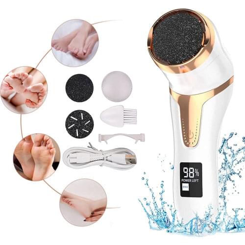 Electric Callus Remover Foot File Heels Grinding Pedicure Tools Dead Skin 3 Roller Heads 2 Modes Professional Feet Care