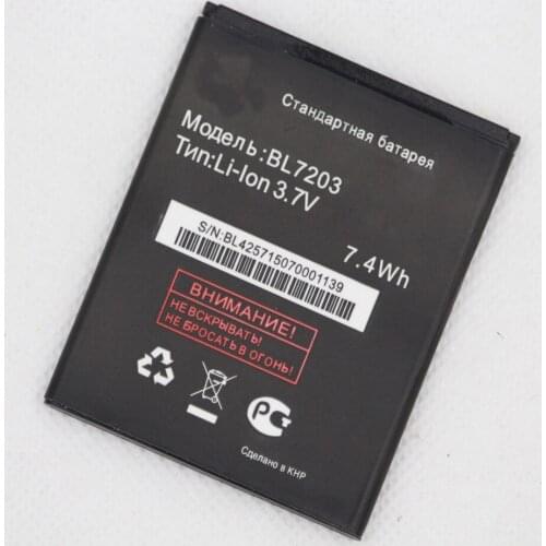 ISUNOO 10pcs/lot High Quality Battery BL7203 For Fly IQ4405 IQ4413 3.7v 1800mAh Mobile Phone Batterie Rechargeable