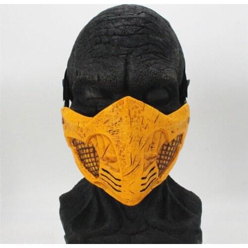 Game Mortal Kombat 11 Cosplay Mask Half Face Resin Toys Halloween Party Costume Props
