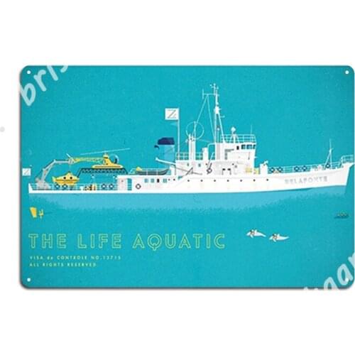 The Life Aquatic With Steve Zissou Metal Signs Wall pub Wall Retro Garage Decoration Tin sign Posters