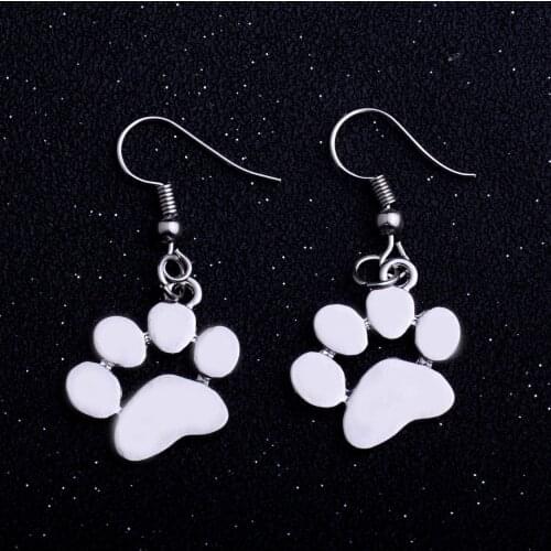 Cute Lovely Cat Dog Paw Earrings For Women Girls Drop Dangle Earrings Hook Gold Color Fashion Jewelry Gift For Girls