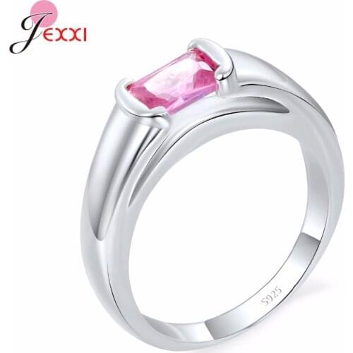Fashion Crystal Wedding Ring For Girl Lady Hot 925 Sterling Silver Rings For Women Engagement Anniversary Party Accessory